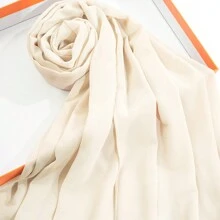 1pc Solid Soft Chiffon Scarf For Daily Casual Life Women Hijab - Multicolor - View 20