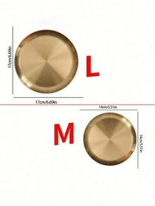 1個圓形裝飾黃銅桌盤,金屬收納組織盤,適用於珠寶、蠟燭、化妝品、浴室用品、廚房用品、酒吧、咖啡館 - 金色 - 查看 3