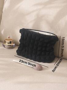 Large Capacity Makeup Bag 1Pc Good Quility Fashion Material Cosmetic Pouch For Everyday Use, Makeup Bag Makeup Pouch Skincare Bag Toiletry Bag Packing Cubes, Travel Essentials Cruise Essentials Dorm Essentials, Wedding Bridesmaid Gifts, Mom Gifts, Birthday Gifts, Gifts For Friends And Teachers, Home Decor, Bathroom Livingroom Bedroom Decor, Lip Oil Organizer, Nail Polish Organizer Storage Makeup Organizer Makeup Case Makeup Travel Toiletry Organizer Gifts Storage Zipper Accessories Nail Bag,Room Decor, Bags,Makeup Bag,Vanity,Travel,Make Up Bag,Travel Essentials,Organizer,Storage,Travel Essential,Makeup Organizer,Makeup Bags,Make Up Organizer,Organiser,Toiletry Bag,Desk Organiser,Cosmetic Bag,Makeup Pouch,Make Up Organize,Vanity Accessories,Make Up Pouch,Make Up Bags,Makeup Bag,Make Up Bag,Makeup Bags,Cosmetic Bag,Makeup Organiser,Travel,Makeup Pouch,Bag,Vanity,Make Up Pouch,Travel Essentials,Pouch Bag,Make Up Bags,Bags,Travel Essential,Vanity Accessories,Small Makeup Bag - Black - View 4