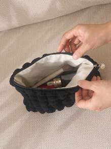 Large Capacity Makeup Bag 1Pc Good Quility Fashion Material Cosmetic Pouch For Everyday Use, Makeup Bag Makeup Pouch Skincare Bag Toiletry Bag Packing Cubes, Travel Essentials Cruise Essentials Dorm Essentials, Wedding Bridesmaid Gifts, Mom Gifts, Birthday Gifts, Gifts For Friends And Teachers, Home Decor, Bathroom Livingroom Bedroom Decor, Lip Oil Organizer, Nail Polish Organizer Storage Makeup Organizer Makeup Case Makeup Travel Toiletry Organizer Gifts Storage Zipper Accessories Nail Bag,Room Decor, Bags,Makeup Bag,Vanity,Travel,Make Up Bag,Travel Essentials,Organizer,Storage,Travel Essential,Makeup Organizer,Makeup Bags,Make Up Organizer,Organiser,Toiletry Bag,Desk Organiser,Cosmetic Bag,Makeup Pouch,Make Up Organize,Vanity Accessories,Make Up Pouch,Make Up Bags,Makeup Bag,Make Up Bag,Makeup Bags,Cosmetic Bag,Makeup Organiser,Travel,Makeup Pouch,Bag,Vanity,Make Up Pouch,Travel Essentials,Pouch Bag,Make Up Bags,Bags,Travel Essential,Vanity Accessories,Small Makeup Bag - Black - View 2