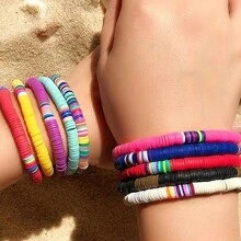 8000pcs 72 Colors/Set Polymer Clay Accessories, 3 Boxes Diy Bracelet Making Kit With Letter Beads, Gift Box Included - Multicolor - View 3