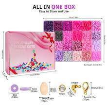 8000pcs 72 Colors/Set Polymer Clay Accessories, 3 Boxes Diy Bracelet Making Kit With Letter Beads, Gift Box Included - Multicolor - View 5