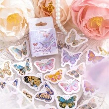 1 Box/45pcs Vintage-Style Flower, Butterfly, And Inseects Decor Stickers For Scrapbooking And Journal Decoration - Multicolor - View 5