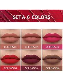 HANDAIYAN  6 Piezas Pintalabios Mate de Larga Duració Barras de Labios Impermeable Kit para Mujeres San Valentín Cumpleaños,Matte Liquid Lipstick 6PCS Nude Brown Velvety Lip Gloss Kit Long-Lasting Wear Non-Stick Cup and Not Fade Lipstick Set for All Undertone ,Pintalabios Mate - Beis - Ver 2