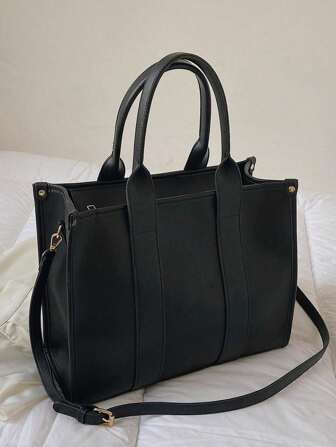 Sac Fourre-tout En Pu Pour Femme À Grande Capacité, Et Personnalisé Avec Motif De Lettre, Sac Polyvalent De Voyage Pour Femmes