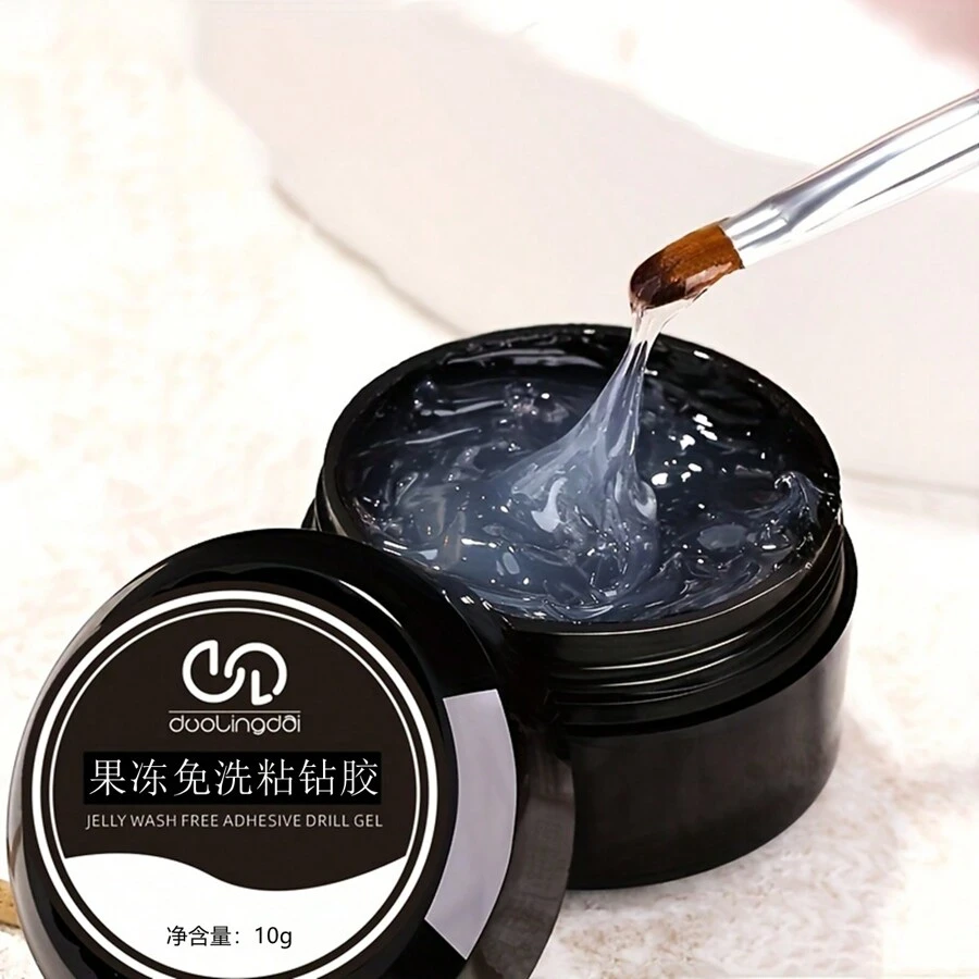 強力粘合劑鑲嵌螺石膠,適用於凝膠指甲油-擦拭式樹脂寶石飾品透明裝飾-鑽石凝膠指甲油 - 杏色 - 查看 1