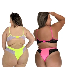 Plus Size Sexy Lingerie - Màu xanh lam - Xem 2