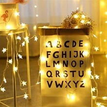 1pc Star Shaped Fairy String Lights For Room, Living Room, Bedroom, Garden, Party Decoration, Battery Operated (Batteries Not Included) - Multicolor - View 3