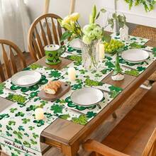 1 Tấm Lót Bàn Ăn Ngày Thánh Patrick Của Người Ireland Họa Tiết Cỏ Ba Lá 12x18 Inch Cho Bữa Tiệc Trang Trí Nhà Bếp Ăn Uống - cỏ ba lá lớn - Xem 3