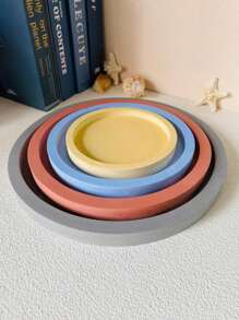 1 件大号圆形水泥托盘模具 DIY 家居储物托盘水磨石硅胶模具北欧风格混凝土花盆底座石膏托盘树脂模具 - XL-mold - 查看 9