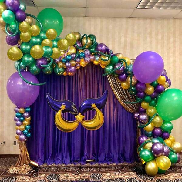109pcs Carnival Party Balloon Garland Arch Kit In Purple, Green And