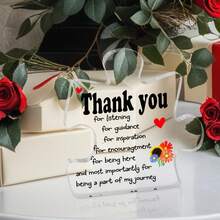 感谢礼物 - 1 件透明积木拼图亚克力牌匾 - 教师节礼物，送给老师、教授、导师、导师 - 感恩节礼物，送给女性、男性 - 母亲节礼物、父亲节礼物、退休礼物，送给老师 - 有史以来最好的老师礼物 - 年终教师礼物 - 毕业感谢生日感恩节圣诞节新年快乐礼物 - 装饰、教师节礼物、送给老师、教授、导师的礼物 - 创意家庭办公室教室课桌艺术工艺装饰品 - 彩色 - 查看 6