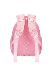 1pc Cute Pink Unicorn Backpack For Kids, Cartoon Style With Front Pocket And Adjustable Shoulder Straps, Suitable For Daily Commute And School Use - Pink - View 5