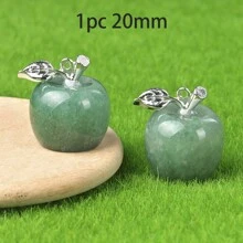 1pc Natural Crystal Jade Apple Small Ornament Mixed Colorful Gift