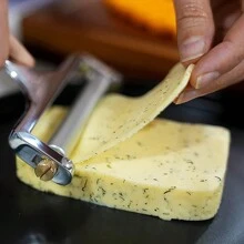 Stainless Steel Wire Cheese Slicer - Cheese Plane/ Knife With Adjustable Thickness, Suitable For Cutting Cheddar, Gouda, Raclette, Mozzarella Cheese Blocks, Cheese Curler (Silver) - Silver - View 9