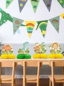 6件套丛林动物和恐龙蜂窝装饰品，生日、家庭派对、桌面装饰、返校季、情人节 - 彩色 - 查看 4