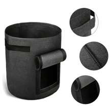 1pc 5/7/10 Gallon Sweet Potato Planting Bag, Felt Potato Planting Bucket Round Nutrient Bowl Plant Grow Bag For Vegetable Potato Sprouting, Garden Planting Bag, Vegetable Growing Bag, Fabric Bag - Green - View 7