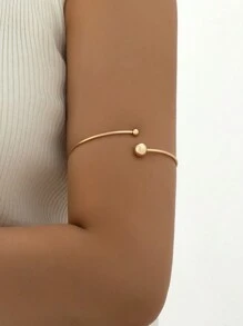 1入金屬極簡海灘風開口手環,適用於女性