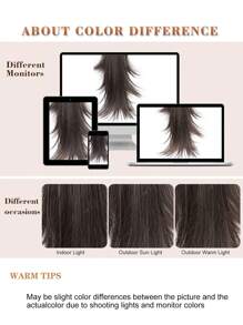 nimoki 新款合成纖維耐高溫爪夾馬尾扩展发片,女士長發層次感烤髮,適合日常使用-深棕色 22 英寸