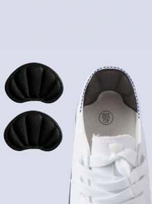 1 Pair Simple Soft & Comfortable Shell-Shaped Heel Stickers For Women Men Sneakers Shoes, Casual Shoes - Black - View 4