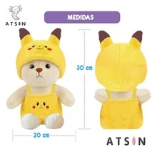 Peluche Suave Osito Vestido Pijama 30cm Personajes Caricatura Favorita Divertido Regalo - Albaricoque - Ver 3