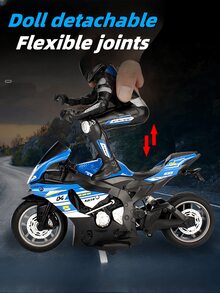 1 cái 2.4G Tốc độ cao Điều khiển từ xa Xe máy Stunt Trôi Điều khiển từ xa Mô phỏng Mô hình Con trai Và Cô gái Điện lực Đồ chơi Ô tô/xe hơi - Màu xanh lam - Xem 7