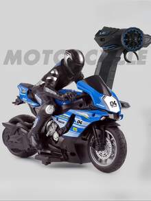 1 cái 2.4G Tốc độ cao Điều khiển từ xa Xe máy Stunt Trôi Điều khiển từ xa Mô phỏng Mô hình Con trai Và Cô gái Điện lực Đồ chơi Ô tô/xe hơi - Màu xanh lam - Xem 6