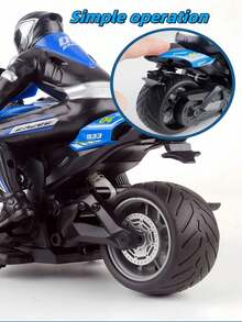 1 cái 2.4G Tốc độ cao Điều khiển từ xa Xe máy Stunt Trôi Điều khiển từ xa Mô phỏng Mô hình Con trai Và Cô gái Điện lực Đồ chơi Ô tô/xe hơi - Màu xanh lam - Xem 9