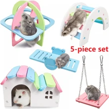 倉鼠玩具隨機彩虹橋,跷跷板攀登消痣小動物活動玩具diy倉鼠籠配件 - 彩色 - 查看 4
