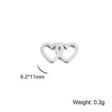 5pcs/Set Stainless Steel Heart Shaped Pendant For Necklace, Earrings, Hat, Brooch Making, Valentine's Day Gifts Diy Crafts