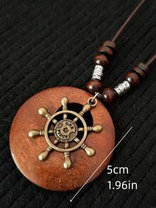 1入組復古風格木頭合金貓頭鷹長款女性項鍊 - 彩色 - 查看 8