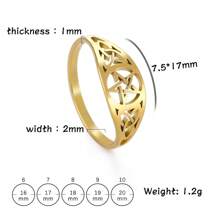 1pc Stainless Steel Vintage Pentagram Ring, Unisex Fashionable Hiphop Amulet Finger Ring, Couple/Holiday Gift