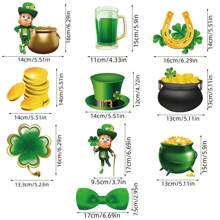 20pcs St. Patrick's Day Decoration Set For Irish Festival, Spiral Ceiling Hanging Decor - Multicolor - View 2