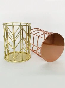 1pc Highly Attractive And Beautiful Gold-Tone Hollow Out Pen Holder