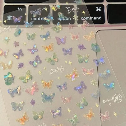 1 Stück Schmetterlings Und Laser Holographischer Sticker Mit Farbwechsel, Aufwendige Diy-sticker Für Notizbücher (hochwertig)