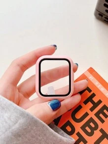 二合一表带和表壳套装，粉色柔软舒适硅胶运动表带，超薄钢化玻璃屏幕保护膜，兼容 Series Ultra/SE/11/10/9/8/7/6/5/4/3/2/1，兼容 表带 38/40/41/42/44/45/46/49 毫米 - 玫瑰粉 - 查看 4