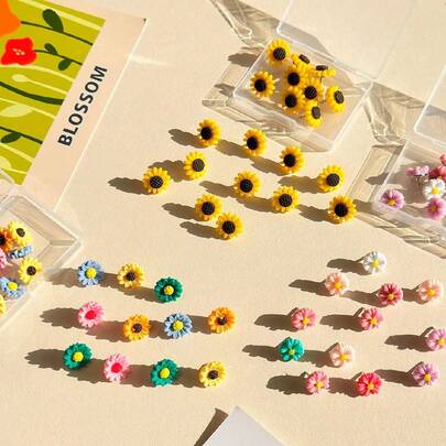 20 个/包 各种颜色花形图钉 用于软木墙面装饰 返校,返校,学校用品