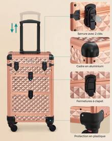 SONGMICS Túi đựng đồ đa năng cho túi đựng đồ du lịch, túi đựng đồ trang điểm, túi đựng mỹ phẩm, túi đựng đồ đi nghỉ, túi đựng đồ trang điểm dung tích lớn, hộp đựng đồ trang điểm, đựng son môi, cọ, đồ chăm sóc da, điện thoại di động, tiền xu, đồ dùng nhỏ, dùng trong nhà, quà tặng, kỳ nghỉ và lễ hội Halloween Giáng sinh sử dụng đa chức năng - Rượu sâm banh - Xem 3