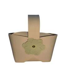 1個皮革婚禮禮物袋,帶糖果袋和花朵手柄,創意新娘禮盒袋 - 白色 - 查看 2