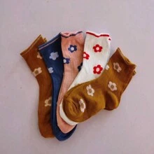 5 pares de calcetines de media caña con encaje para niños, colores surtidos, calcetines para bebés y niños pequeños, otoño e invierno