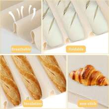 1塊天然亞麻麵團發酵布,可重複使用的厚麵包發酵布,專業烘焙師的超大型麵包布,適用於麵團、法棍、麵包、糕點、自製麵包布（米色） - 米色 - 查看 5