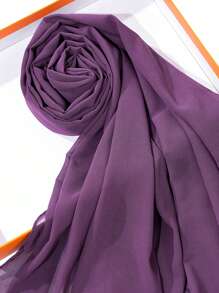 1pc Solid Soft Chiffon Scarf For Daily Casual Life Women Hijab - Multicolor - View 3