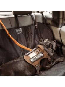 大型犬用狗鍊,重負荷狗鍊,狗用緩衝無拉力狗鍊,為中大型犬訓練用狗鍊6ft/4.5ft,2個有墊手柄 - 黑色 - 查看 5