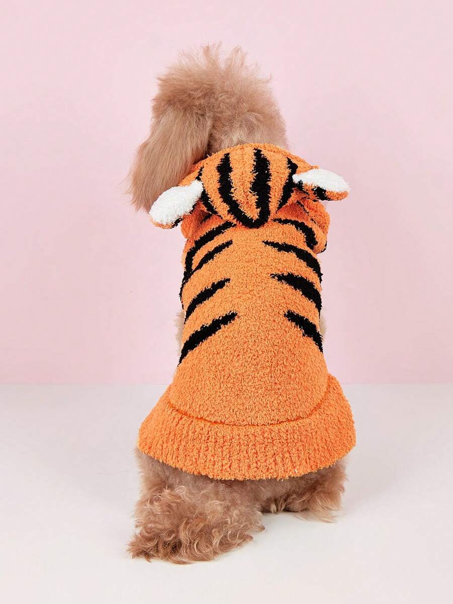 1件有老虎耳朵的有趣可愛狗狗服,適用於泰迪、博美、雪納瑞、熊貓狗、金毛等大型犬 - 黃色 - 查看 1