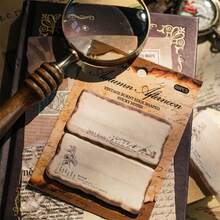 60張復古燃燒風黏貼式記事本,復古植物蝴蝶自黏便條,適用於學校辦公室用品筆記本 - 彩色 - 查看 6