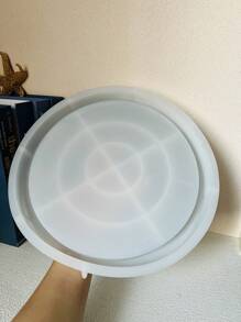 1 件大号圆形水泥托盘模具 DIY 家居储物托盘水磨石硅胶模具北欧风格混凝土花盆底座石膏托盘树脂模具 - XL-mold - 查看 5