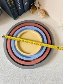 1 件大号圆形水泥托盘模具 DIY 家居储物托盘水磨石硅胶模具北欧风格混凝土花盆底座石膏托盘树脂模具 - XL-mold - 查看 3