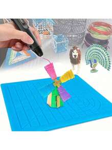 Set custodia protettiva per penna 3D, tappetino in silicone di alta qualità con modello di base per strumento di disegno penna 3D