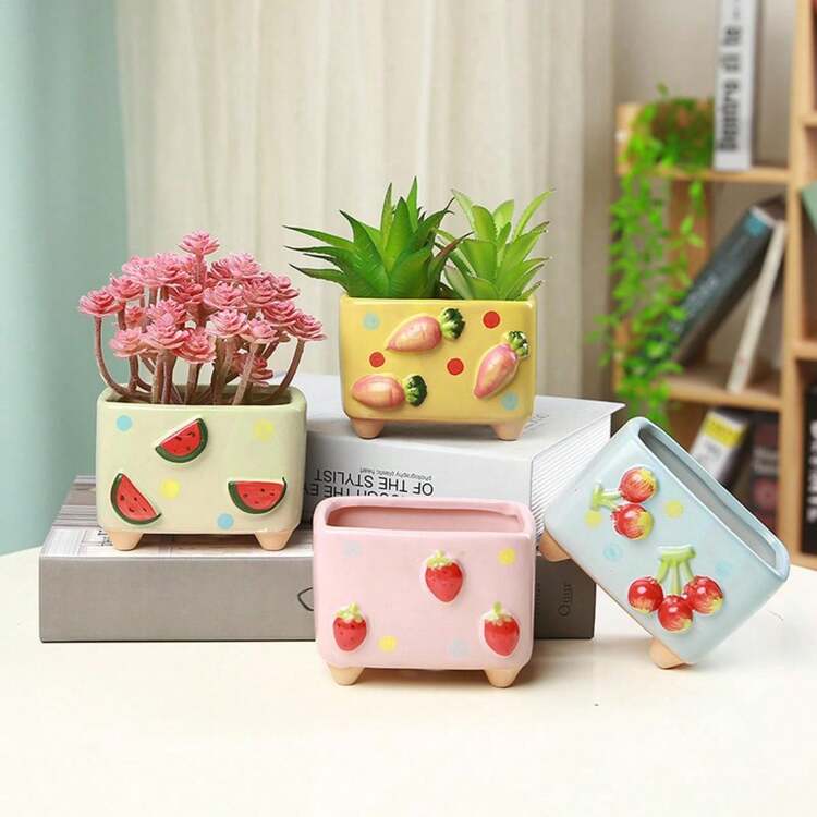 花瓶　陶器　置物　野菜モチーフ 花瓶 陶器 置物 野菜モチーフ