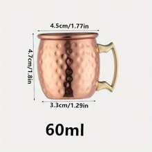 1PC.60/350/530ML-- Mule Mugs , Hammered Copper Cups With 304 Stainless Steel Lining And Golden Brass Handles, Perfect For Cold Drinks, Bars, Parties, Gifts